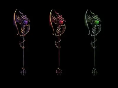 Demonic Scepter Low-poly 3D model