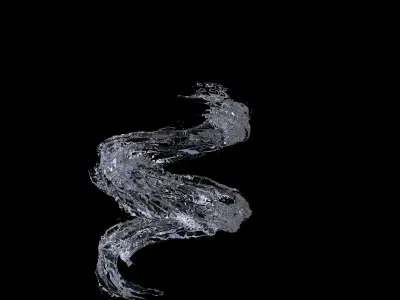 Animated Water plash spiral 3D model
