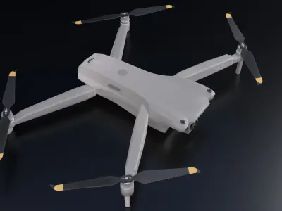 3D Drone Quad Flight HD Video 3D model