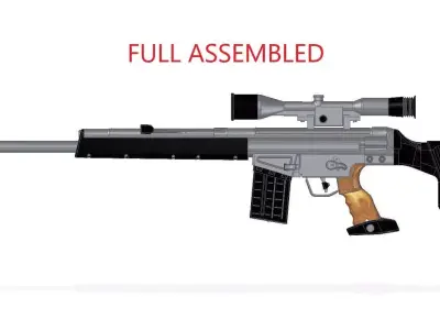 PSG-1 rifle with scope 3D model