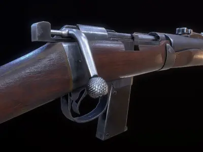 De Lisle British WW2 Rifle PBR Low-poly 3D model Low-poly 3D model