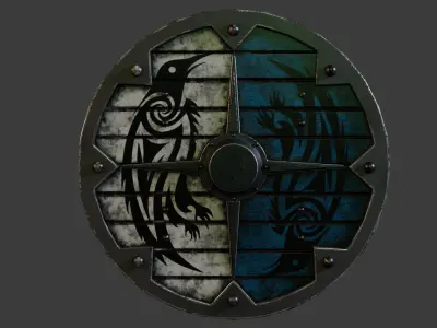 Assassins Creed Valhalla Raven Clan Shield Low-poly 3D model