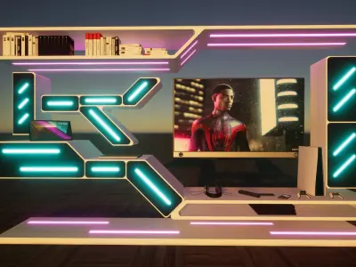 Estante de TV moderno estilo futurista Free 3D model