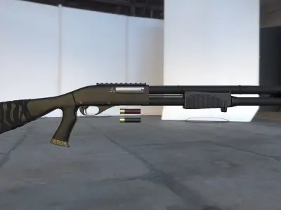 Model 870 Shotgun - Game ready asset Low-poly 3D model