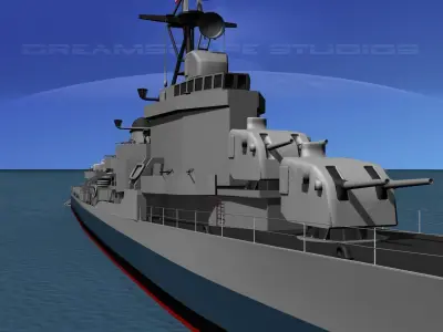 Gearing Class Destroyer DDR-874 USS Duncan 3D model