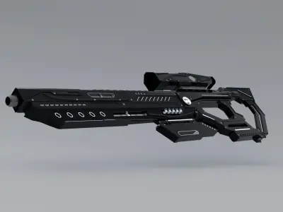 SCI-FI Sniper Rifle - Sniper Riffle Testificator Charger Low-poly 3D model
