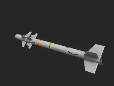 Chinese PL7 Infrared guided Air-to-Air missile PL-7 Low-poly 3D model
