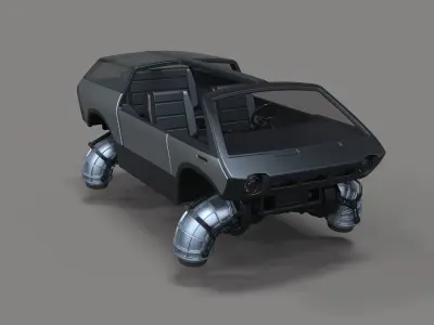 Flying jet car 3D model