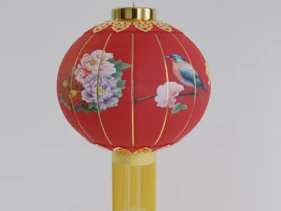 ChineseRedLatern01 Low-poly 3D model
