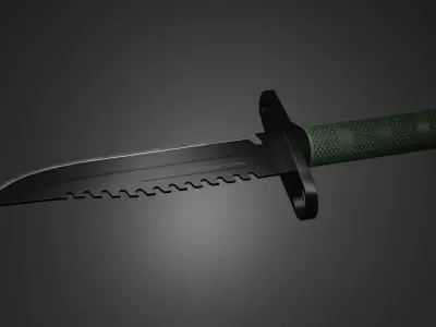 Classic Tactical Knife Low-poly 3D model