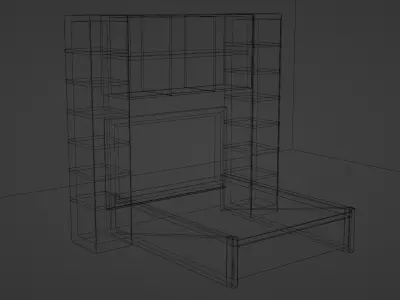 Bed Frame with Shelves - Low poly PBR bedding shelving Free low-poly 3D model