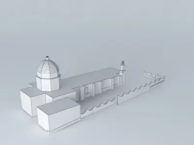 Church 0 mosque with roof 3D model