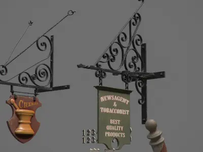 Generic Vintage Signs Set 3D model