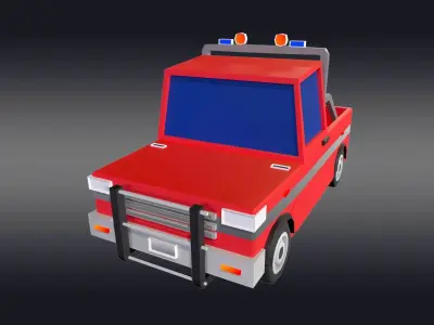 Cartoonish Jeep 3D model