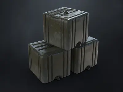 3 SUBD Low Poly Liquid Storage Container Variations Low-poly 3D model
