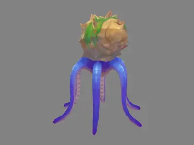 Cartoon Octopus Monster Low-poly 3D model