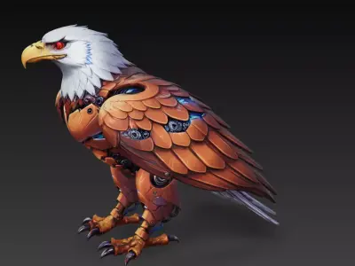 Sci-Fi Robotic Eagle Mech Bird Character 3D print model