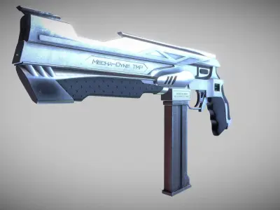Cyberpunk Tactical Machine Pistol Low-poly 3D model