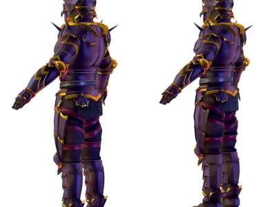 Subdivision 3D Men The Knight Dark Lord Low-poly 3D model