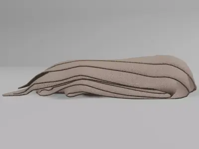 Blanket folded wool Free 3D model