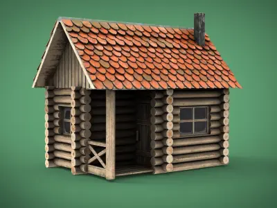 SPRING CABIN Low-poly 3D model
