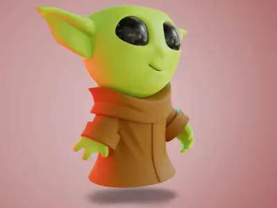 Baby Yoda 3d low poly model Low-poly 3D model