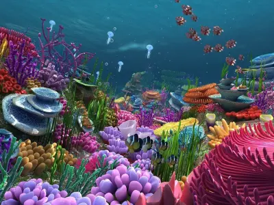 Underwater World 3d model life seascape Low-poly 3D model