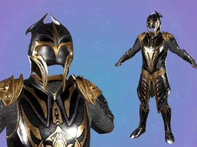 Mirkwood Elf Armour Dark Medieval Style Low-poly 3D model