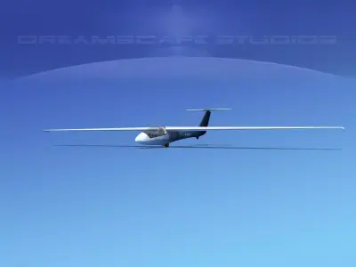 SZD-36 Cobra Glider V03 Low-poly 3D model