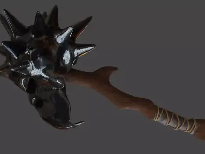 3D Bird Skull Mace model Low-poly 3D model