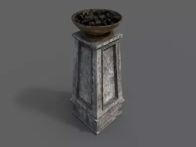 Fire column Low-poly 3D model