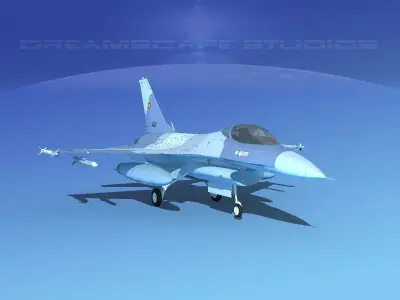 Gen Dyn F-16A Falcon  Romania 3D model