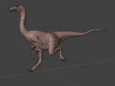 Gallimim - Gallimimus - Textured 3d Model Low-poly 3D model