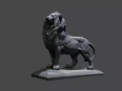 THE LION STATUE SCULPTED 3D model