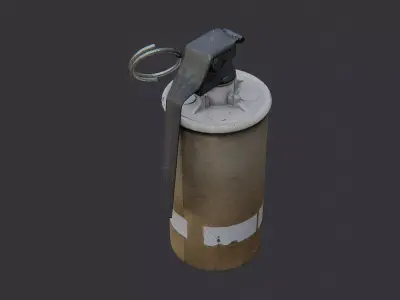 Offhand Smoke Grenade with Ring Lever Low-poly 3D model