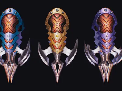 Claw Hand Futuristic Claws Glove Blade Cutting Edged Wedge Low-poly 3D model