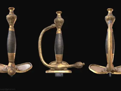 Prussian Officer Sword Low-poly 3D model