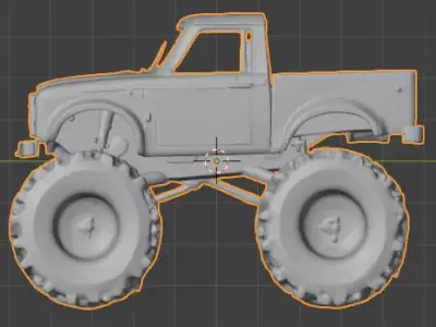 High-Poly Monster Truck  3D print model