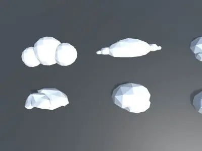 Low Poly Pack mountain with snow on top Low-poly 3D model