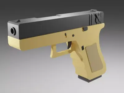 Modular Glock - 18 Low Poly Low-poly 3D model