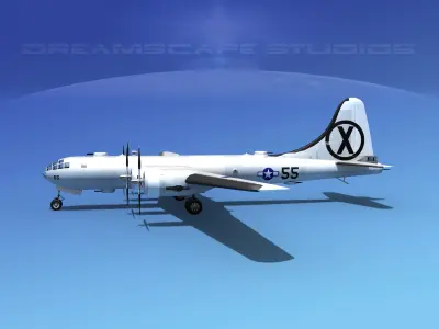 Boeing B-29 Superfortress V07 3D model