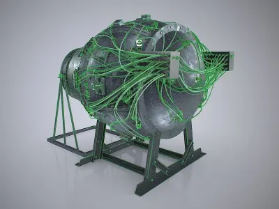 The Gadget world first atomic bomb Low-poly 3D model
