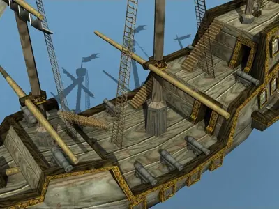 Medieval Sailing Ship 3D model