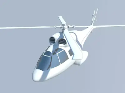 helico helicopter flying in sky 3D model