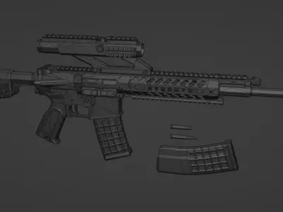 low-poly Steyr STM556 Free low-poly 3D model