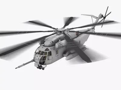 CH-53E Super Stallion Blank Complex Animation Low-poly 3D model