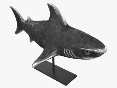 Shark figurine on stand 3D model