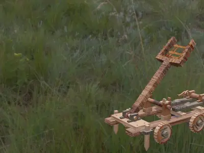 Animated Toy Catapult 3D model