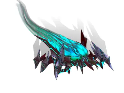 animated mystical neon beetle Low-poly 3D model