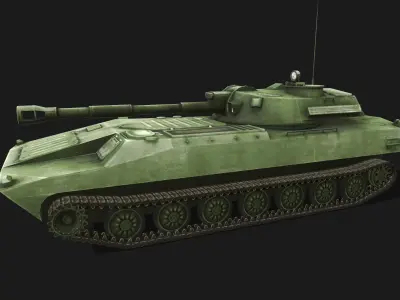 Tank 2s1 Gvozdika Low-poly 3D model